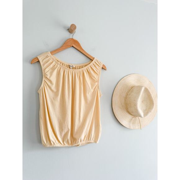 Madewell | NWT Bubble Tee in Pale Chamois Butter Yellow | Sz XS - Picture 2 of 8